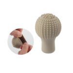 A2D Manual Transmission Gears Pattern Stretchable Rubber Car Gear Shift Knob/Lever Cover for Extra Grip and Protection Round Beige - Image 4