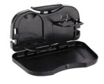 A2D Car Back Seat Organizer Folding Car Back Seat Table Drink Food Cup Tablet - Black - Image 5