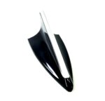 A2D Dual Tone Shark Fin Shape Decorative Roof Car Antenna Black n Silver