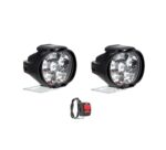 A2D L3C 6 Led Transformer Bumble Bee Style Bike Fog Lamp Assembly with Switch White Set of 2