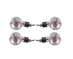 A2D Orginal Style OEM Bike Turn Inidicators Clear Glass Light Set of 4 for Royal Enfield Classic Chrome