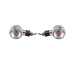 A2D Orginal Style OEM Bike Front Turn Inidicators Clear Glass Light Set of 2 for Royal Enfield Classic Chrome