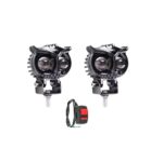 A2D 2 Led Owl Shaped Projector Flasher Fog Light White & Yellow for Bikes with Switch