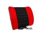 A2D Car Seat Massager Backrest Cushion Vibrating Lumber Support Pillow Cushion - Black & Red