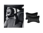 A2D Car Neck Rest Pillow Cushion Set Headrest Support with Adjustable Strap - Black - Image 4