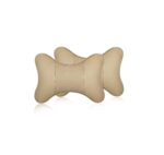 A2D Car Neck Rest Pillow Cushion Set Headrest Support with Adjustable Strap - Beige