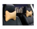 A2D Car Neck Rest Pillow Cushion Set Headrest Support with Adjustable Strap - Beige - Image 3