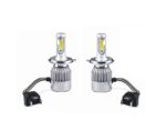 A2D H4 C6 35W 6000K 12V LED HID Car Headlight Bulb Conversion Kit with Cooling Fan White Set of 2