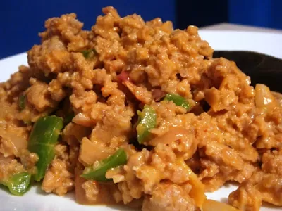 Beyond chicken soup for the sore throat …. chicken mince in ketchup & cheese