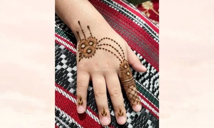 Floral Side Hand Mehendi for Kids