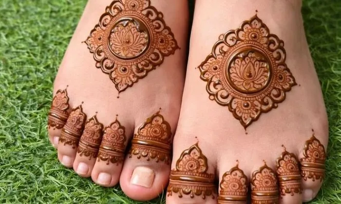Lotus Mandala Foot Mehndi Design Lotus Mandala Foot Mehndi Design