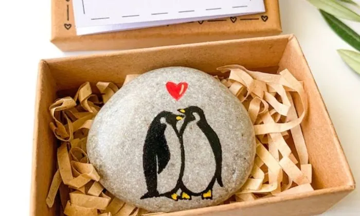 Hand-Painted Pebble Art Gift
