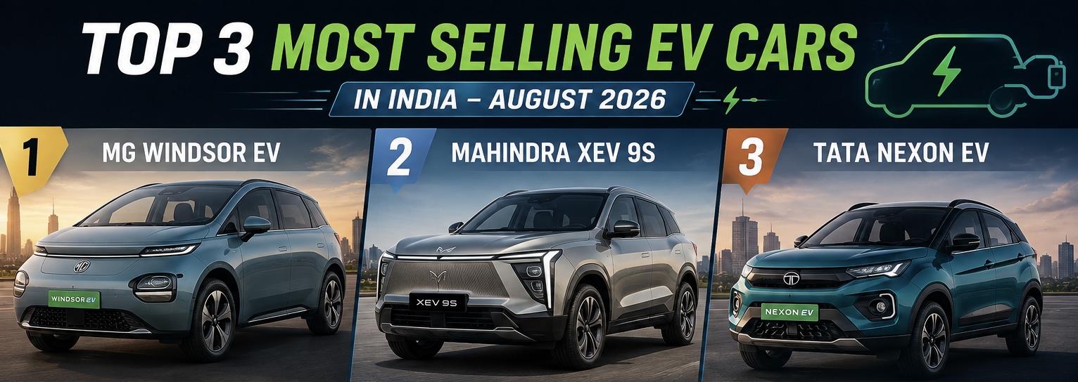 Top 3 Best-Selling EV Cars in India – August 2026